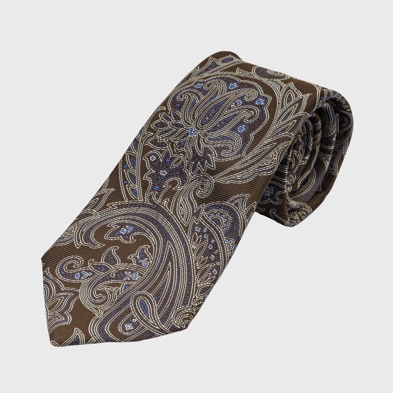ROYTOUCHネクタイ ビッグペイズリー・ネイビー/ブラウン | SEIWA