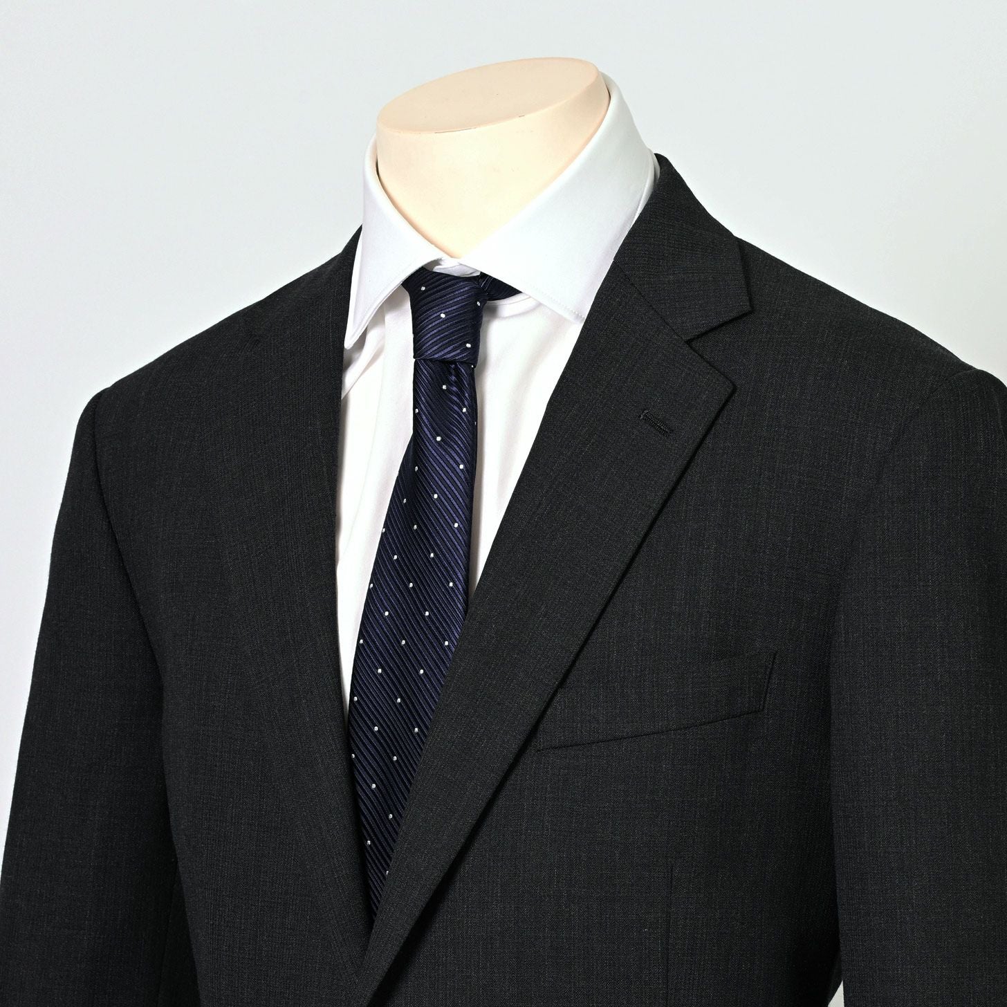 KINSHOKUネクタイ 凹凸ドット・ネイビー