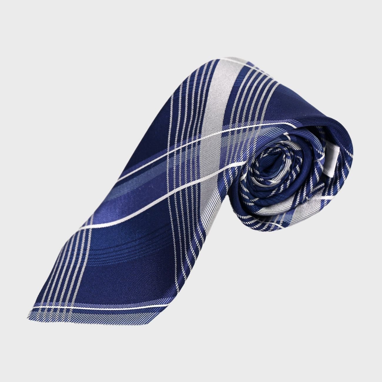 KINSHOKUネクタイ マルチチェック・ブルー