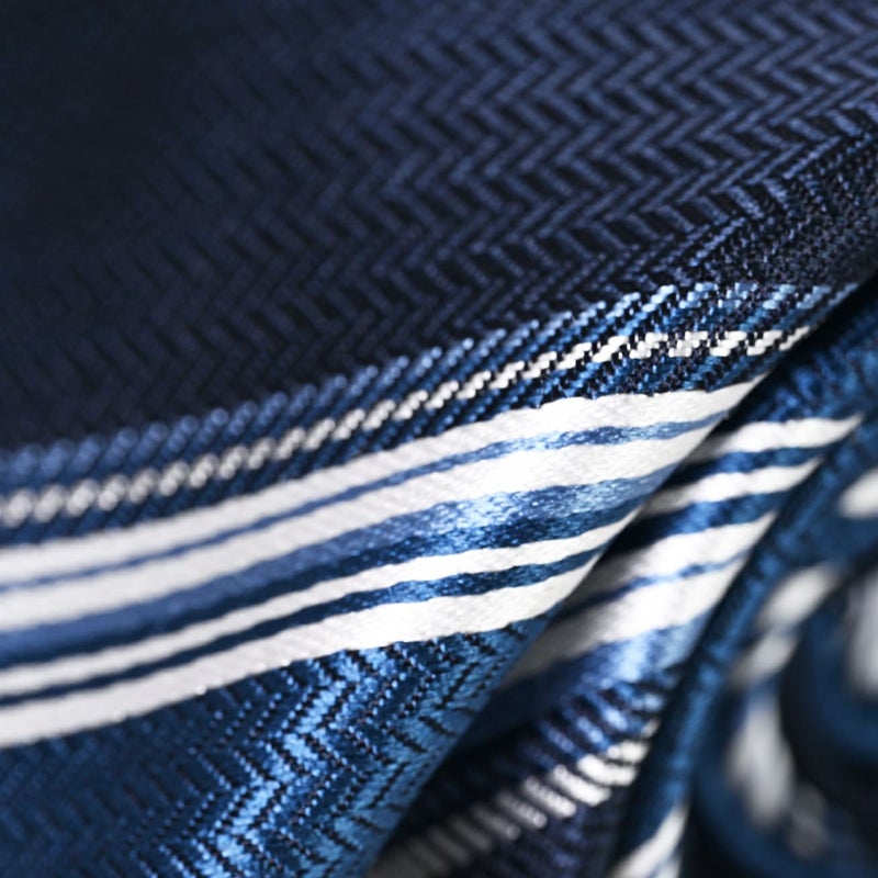 KINSHOKUネクタイ ヘリンボンストライプ・ブルー