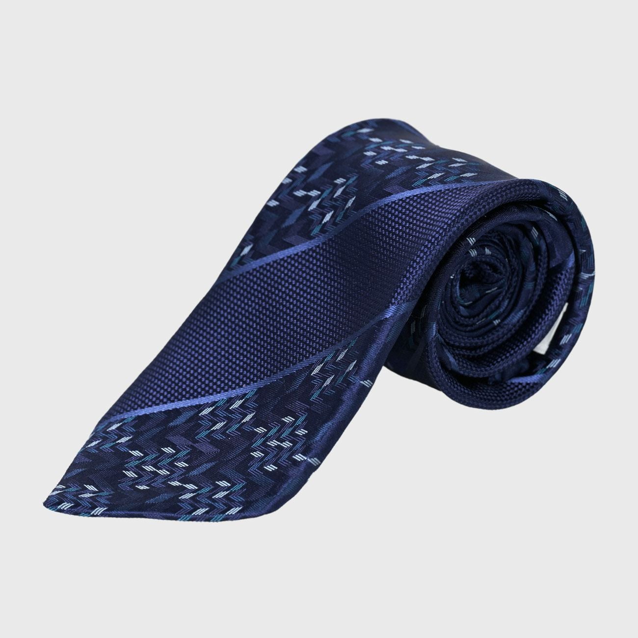 KINSHOKUネクタイ ジオメストライプ・ブルー