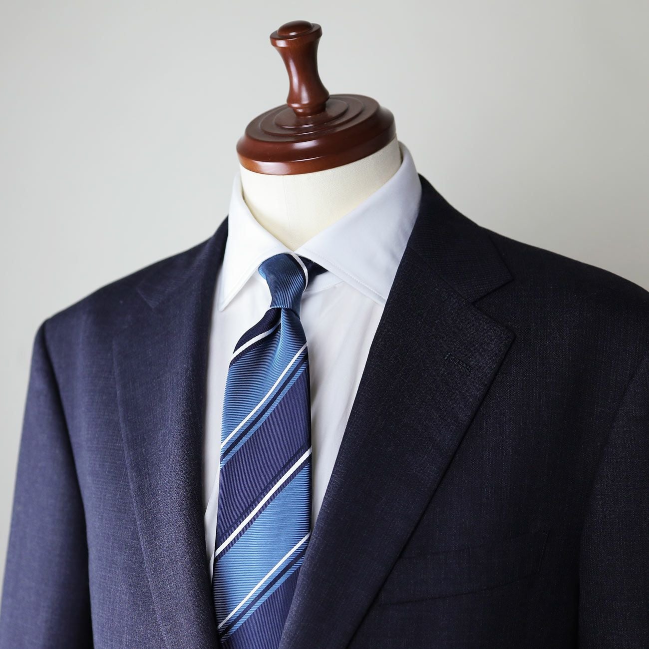 KINSHOKUネクタイ 西陣織ビッグストライプ・ネイビー