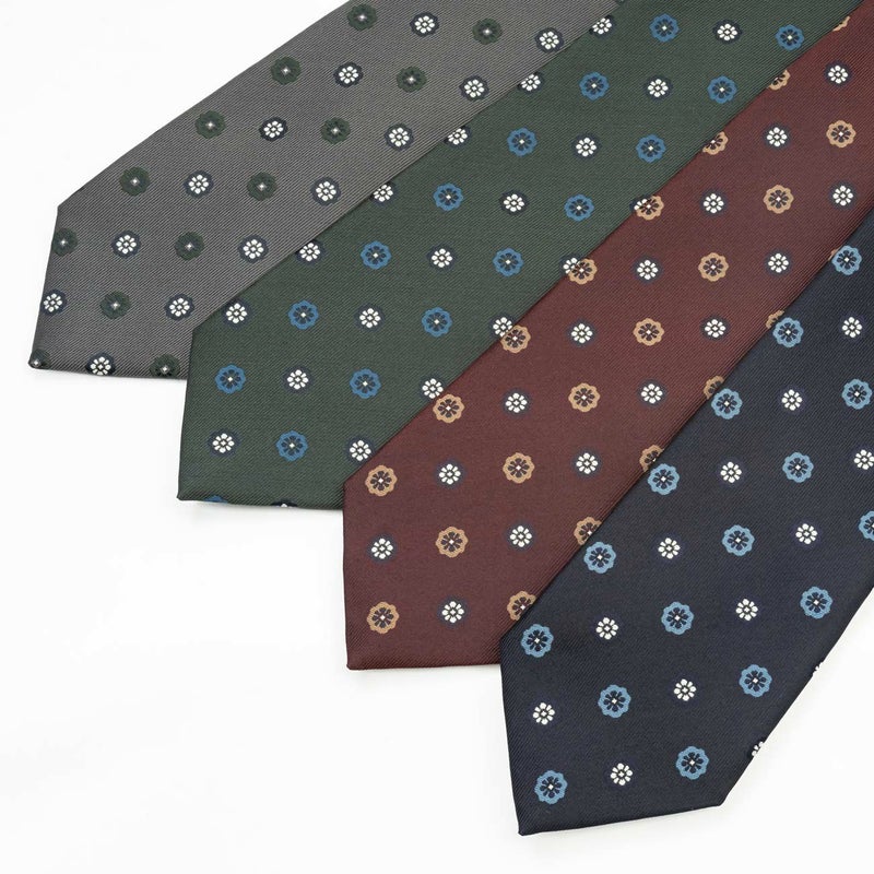 KINSHOKUネクタイ 西陣織レトロ花小紋の画像