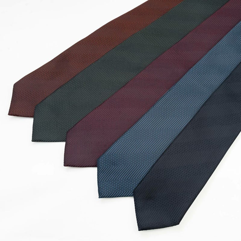 KINSHOKUネクタイ 西陣織ソリッド凹凸ストライプの画像