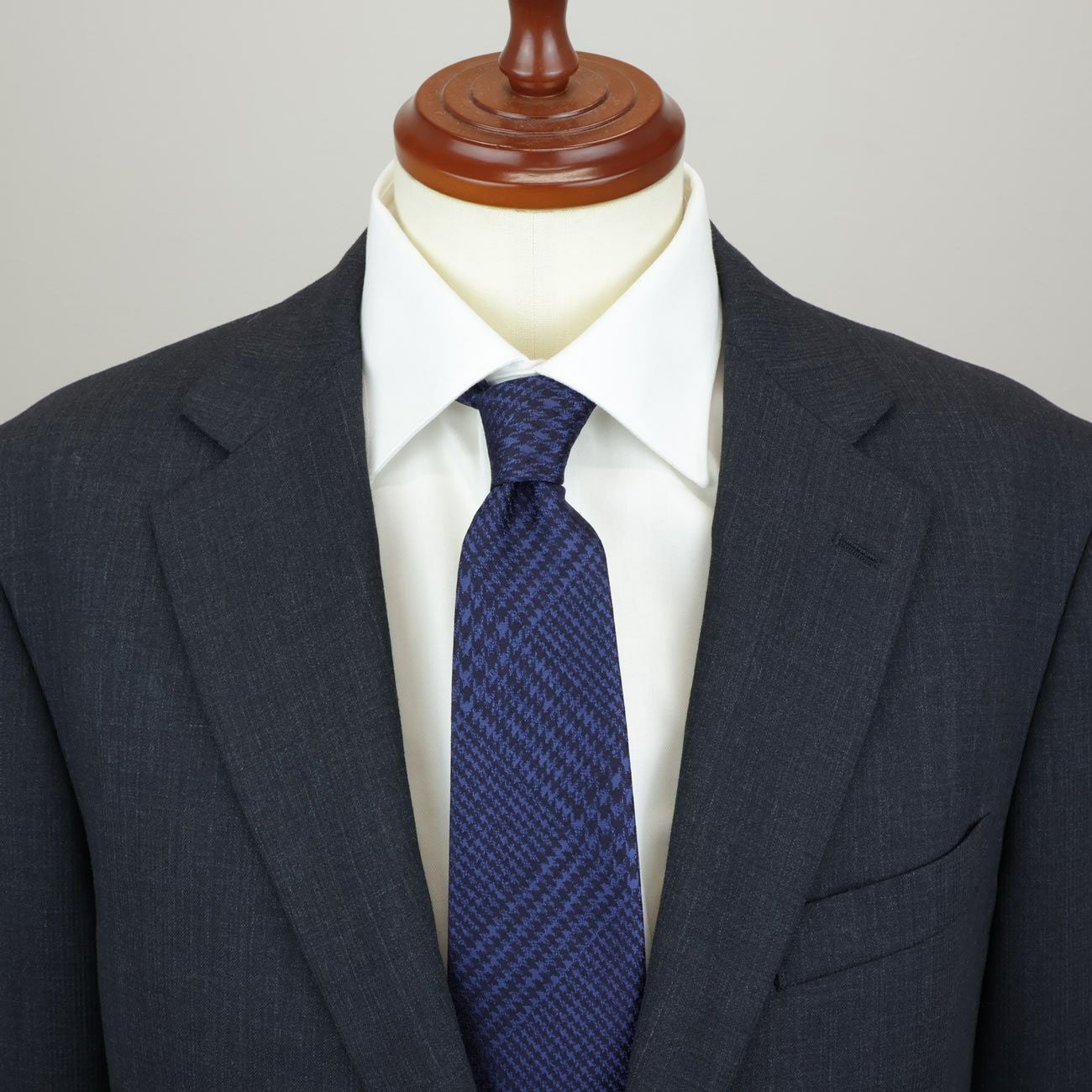 KINSHOKUネクタイ ラスティックグレンチェック・ネイビー