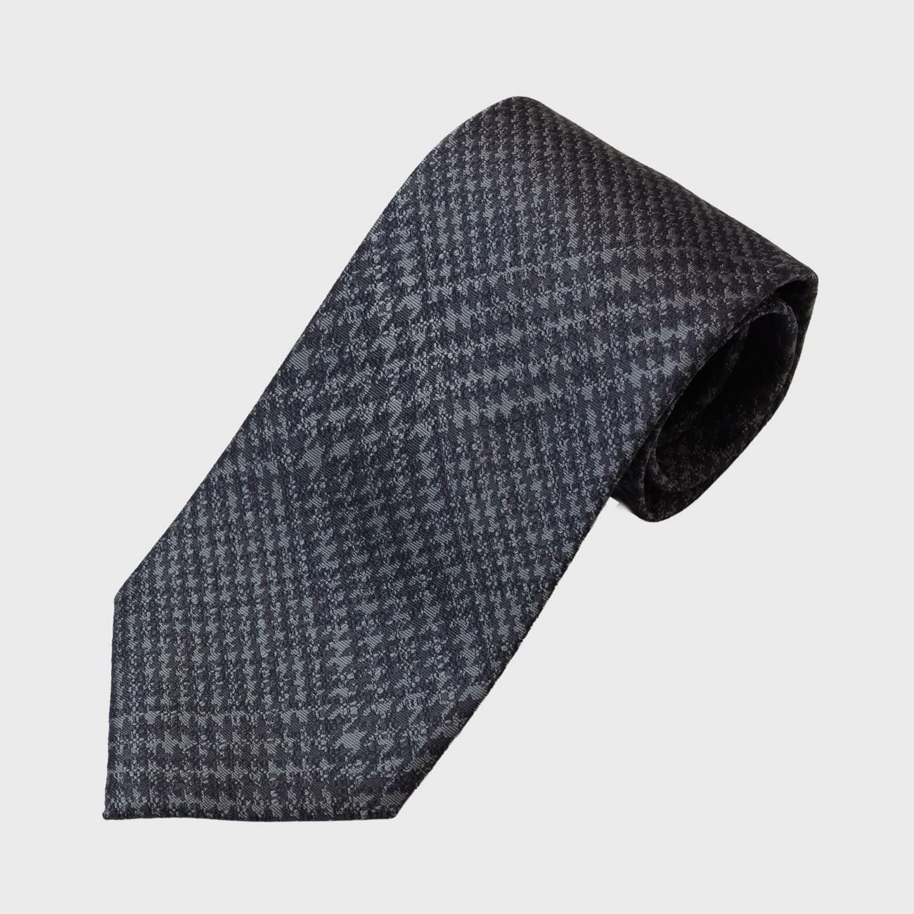 KINSHOKUネクタイ ラスティックグレンチェック・グレー