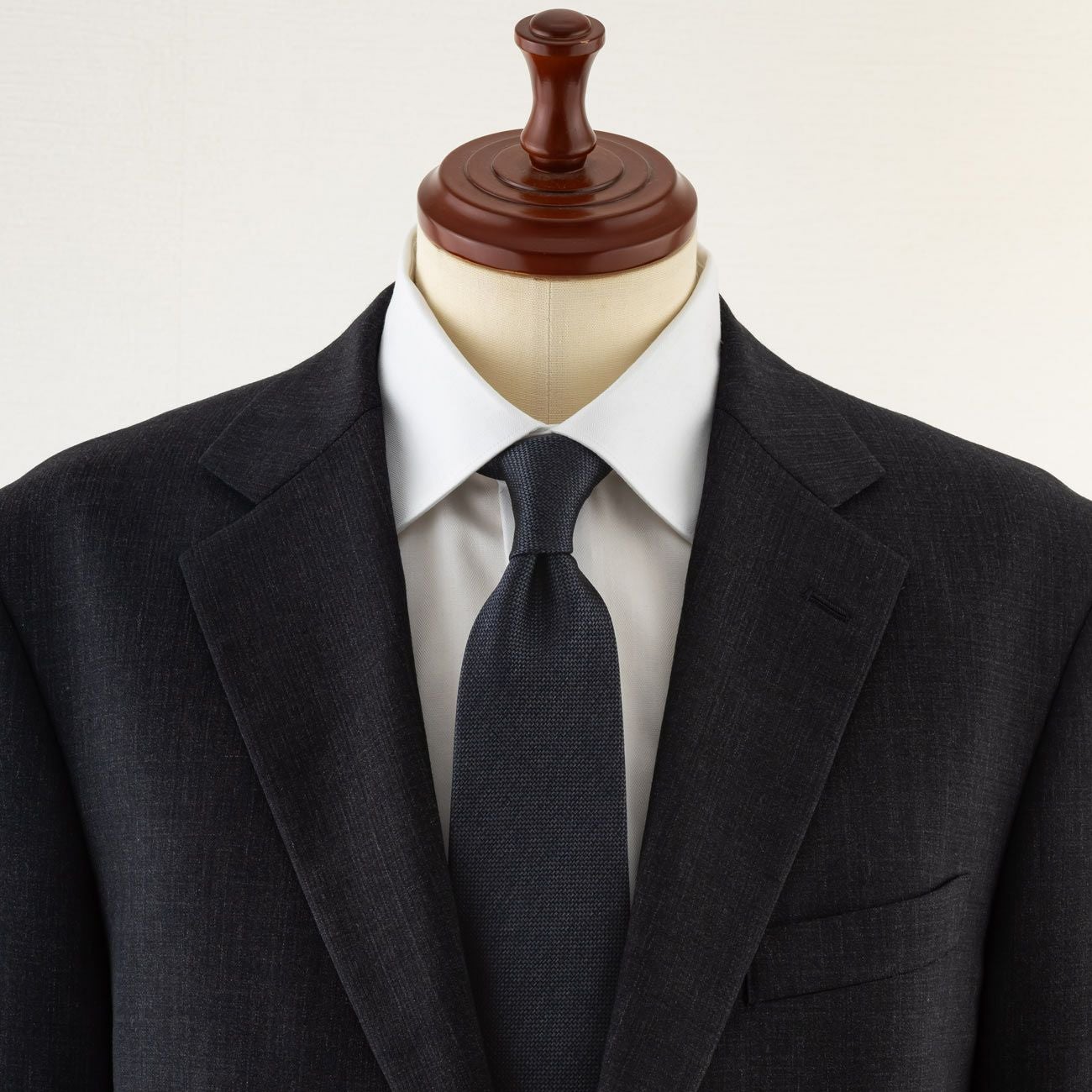 KINSHOKUネクタイ メランジソリッドバスケット・グレー