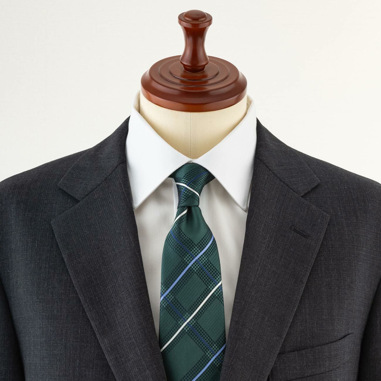 KINSHOKUネクタイ 純国産千鳥チェック・グリーン
