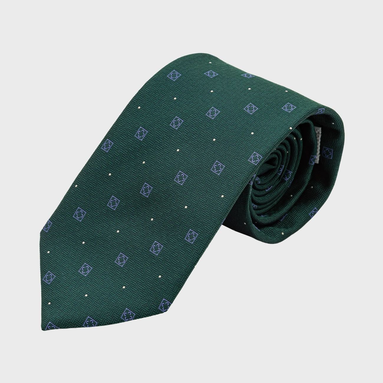 KINSHOKUネクタイ 純国産三崩し小紋・グリーン