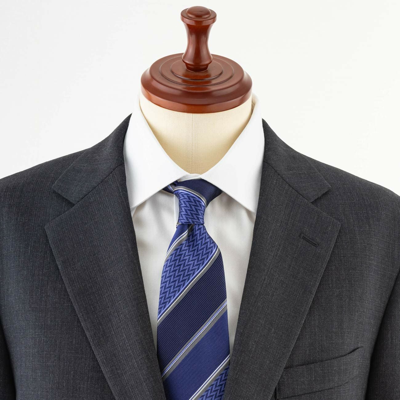 KINSHOKUネクタイ 純国産杉綾ストライプ・ブルー