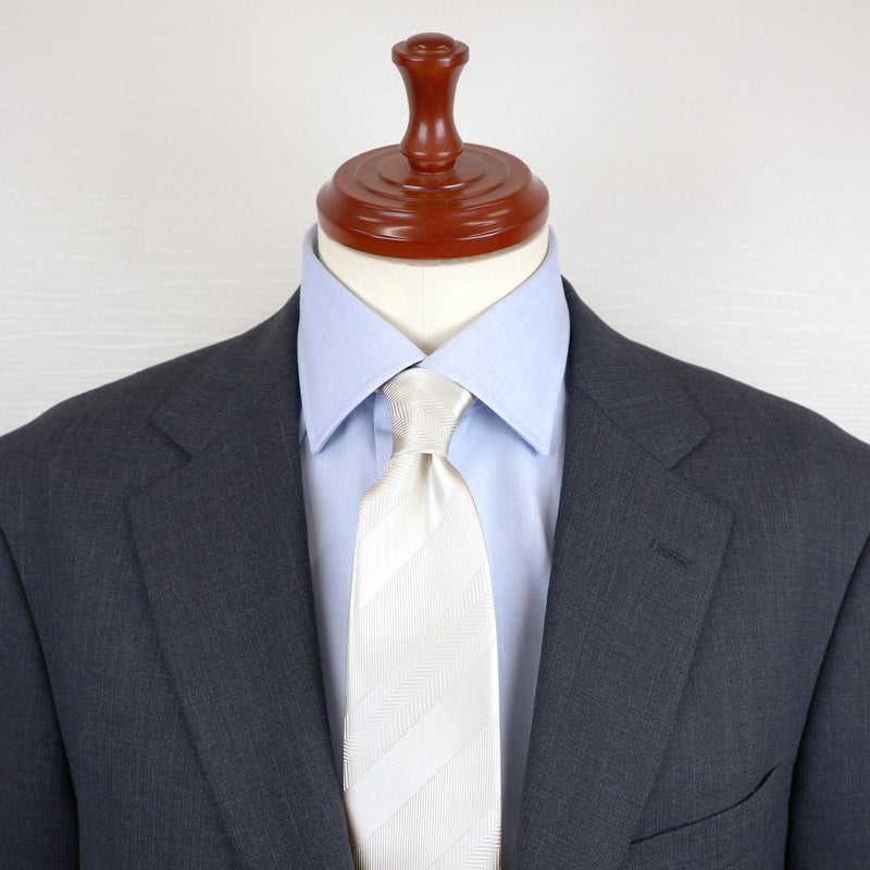 西陣織フォーマルヘリンボンストライプ・ホワイト